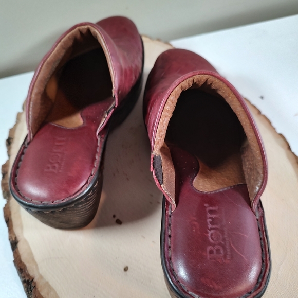 Born Leather slides mules clogs wine made in Mexico women's Size 6.5 - Picture 7 of 14